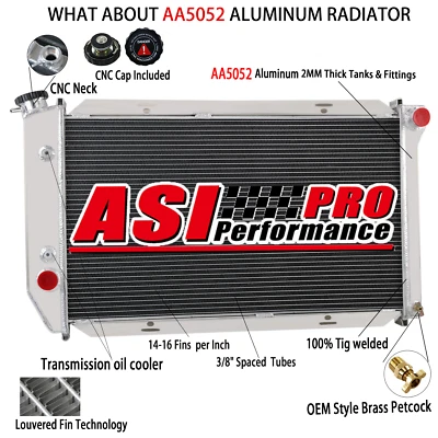 4 Row Aluminum Radiator Fit 1972-79,1973 Ford Thunderbird Ranchero LTD Torino V8 - Image 1 of 4