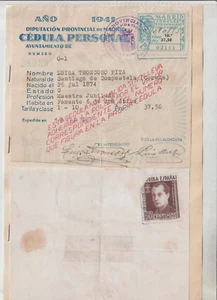 España Cedula Personal del año 1941 (GY-684) - Imagen 1 de 1