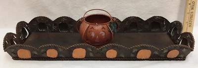 Bandeja de metal de otoño con candelabro votivo Acción de Gracias Halloween decoración de cosecha Foto 1 de 4