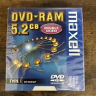 New Sealed Maxell Dvd-Ram Type I Vd-Ram52f 5.2Gb Double Sided Dvd Ram Rewritable