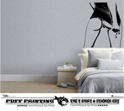 Sexy Female Bum Women Naked Silhouette Man Cave Wall Art Vinyl Decals Stickers  - Image 1 of 2