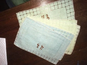 Vintage/Antique 5 Cocktail Napkins Coasters Monogram Epsilon Phi - Picture 1 of 4