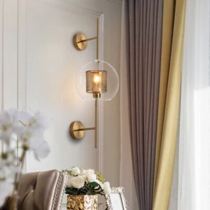 Bedroom Wall Light Hallway Wall Lamp Indoor Wall Light Balcony Glass Wall Sconce - Picture 1 of 7