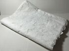 New Hand made vintage 140" X 65" Lace crochet Embroidery Table cloth white