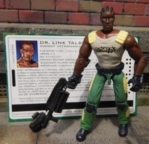 GI JOE ~ 2005 DR LINK TALBOT ~ VALOR vs VENOM ~ 100% & FILE CARD veterinarian 