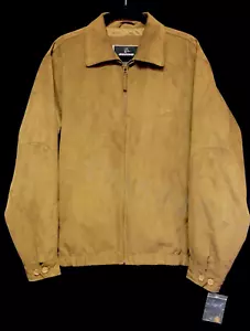 BOEING Aircraft Mens SMALL Zip Front Jacket Brown "Suede" Nylon Windbreaker NEW - Picture 1 of 6