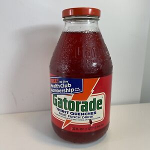 new Vintage 1986 Fruit Punch 32 oz Gatorade Bottle Glass Collectible RARE 80s