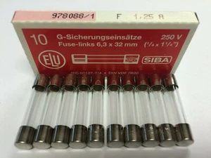 F1.25A250V SIBA 7005960 1.25A Quick Blow Glass Fuse 6x32mm 250V Pk5/Pk10 JPSF391 - Picture 1 of 3