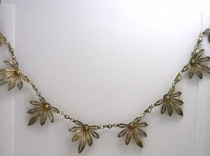Exquisite! Vintage 900 Silver Handmade Lacy Necklace with Gilded Finish - Picture 1 of 5