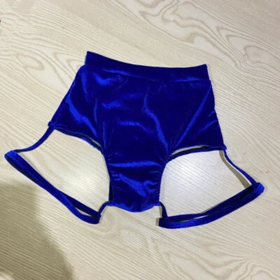 Terciopelo Mujeres Hueco Caliente Pantalones Cortos Ajustados Sexy Ropa de Baile Ropa de Club Club Tubo Mini Foto 1 de 4