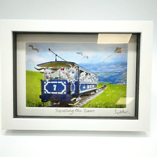 Lynne Morris Signed Art Print 'Travelling The Tram' Llandudno Artist Great Orme
