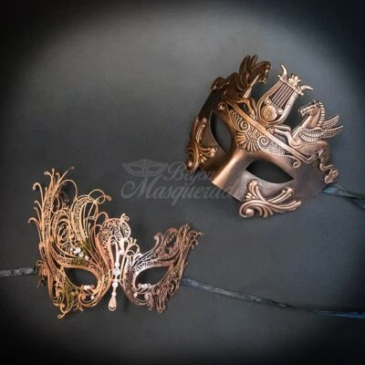Маскарадная для пары | Маскарадная маска для него и ее розовое золото - Изображение 1 из 4