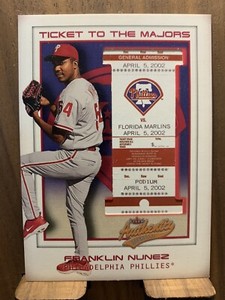 FRANKLIN NUNEZ 2002 FLEER AUTHENTIX TICKET TO THE MAJORS #164 Serial #620/1850