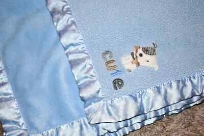 G3 CARTER'S LINTE Cachorro Perro Azul Felpa Sherpa Terciopelo Estrellas Satén Cuna Manta Foto 1 de 4