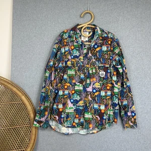 TradeMutt Shirt Half Button Up Workwear Long Sleeve Mens XL TIACS Unworn Bright - Picture 1 of 11