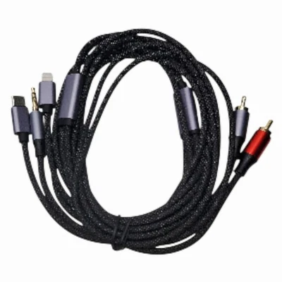 3-in-1 Audio Cable 10FT – USB-C Lightning /3.5mm to RCA Adapter Cord - Image 1 of 4