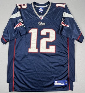 Vintage New England Patriots Jersey NFL Football Tom Brady #12 Reebok Size 2XL - Picture 1 of 8