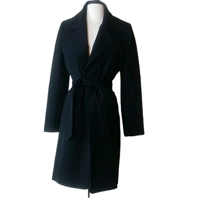 Склад Blazer куртка длинные рукава подпоясанный пальто черный женщин 6 воротник куртка  - Изображение 1 из 4