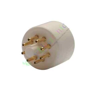 Base de enchufe de tubo de vacío de cerámica dorada de 2 piezas de 8 pines para amplificadores de audio 6N7 6N8 piezas hágalo usted mismo - Imagen 1 de 4