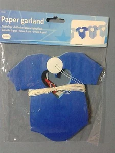 FESTONE NASCITA GHIRLANDA BODY BIMBO BLU IN CARTA 6 METRI x16 cm FESTA BATTESIMO - Foto 1 di 1