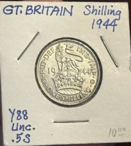 UNC. Silver Great Britain 1944 One Shilling - Uncirculated World Foreign Coin - Picture 1 of 6