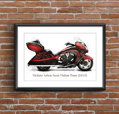 Victory Arlen Ness Vision Tour (2012), Art Sketch Poster [without frame] Foto 1 de 4