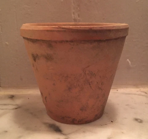 Small Antique 19th century English Victorian Terra Cotta Garden Flower Pot Urn Cover