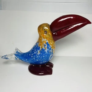 Uccellino vintage in vetro tucano stile Murano Franco Moretti alto 8” x lungo 11” - Foto 1 di 10