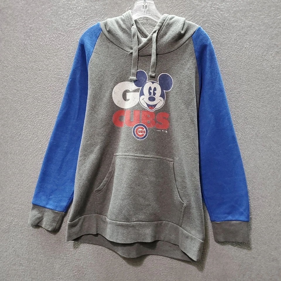 Chicago Cubs X Disney Mujer Sudadera XL Gris Sudadera con Capucha Fanáticos Rally Cry Raglan Foto 1 de 4
