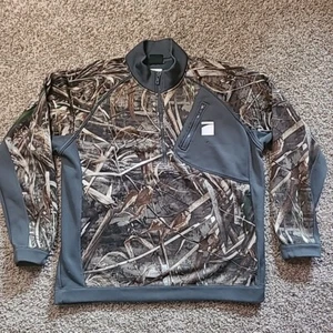 READ Benelli Jacket Men's 1/4 Quarter Zip Max-5 Brown Camo Pattern Pullover - Picture 1 of 18