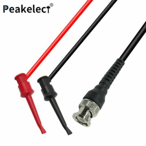 BNC Male Plug to Dual Mini Grabber Test Hook Clip Lead Wire for Oscilloscope - Picture 1 of 6