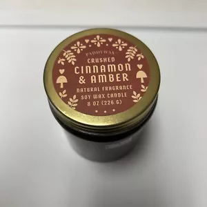 Paddywax Crushed Cinnamon & Amber Sojawachskerze 8 Oz dekoratives Bernsteinglas - Bild 1 von 4