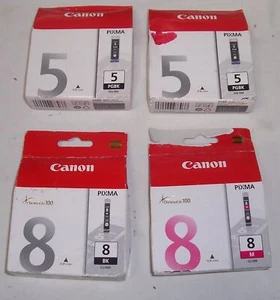4 x Canon genuino 5/8 negro, carros magnéticos (2x PGI-5BK, CLI-8BK, CLI-8M) 2011+ - MP960+ - Imagen 1 de 1