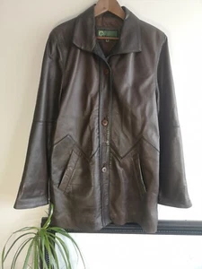 Hidepark Leather Jacket (Car Coat) Brown Medium 38" - Picture 1 of 11