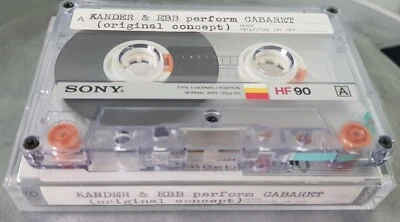 used SONY HF90 blank cassette (has label Kander & Ebb perform CABARET + intervi) - Image 1 of 2