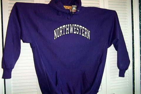 NEW MENS HOODED SWEATSHIRT NORTHWESTERN WILDCATS PURPLE 2XLT TALL Cover