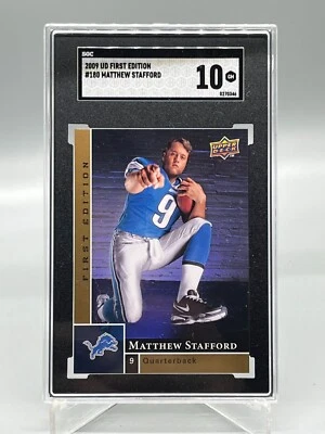 2009 UD First EDITION #180 Matthew STAFFORD SGC 10 Rookie GRADED Lions FOOTBALL - Image 1 of 3