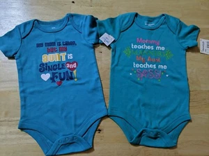 2 New Girls Size 6-9 Month Bodysuits By Garanimals - Picture 1 of 3