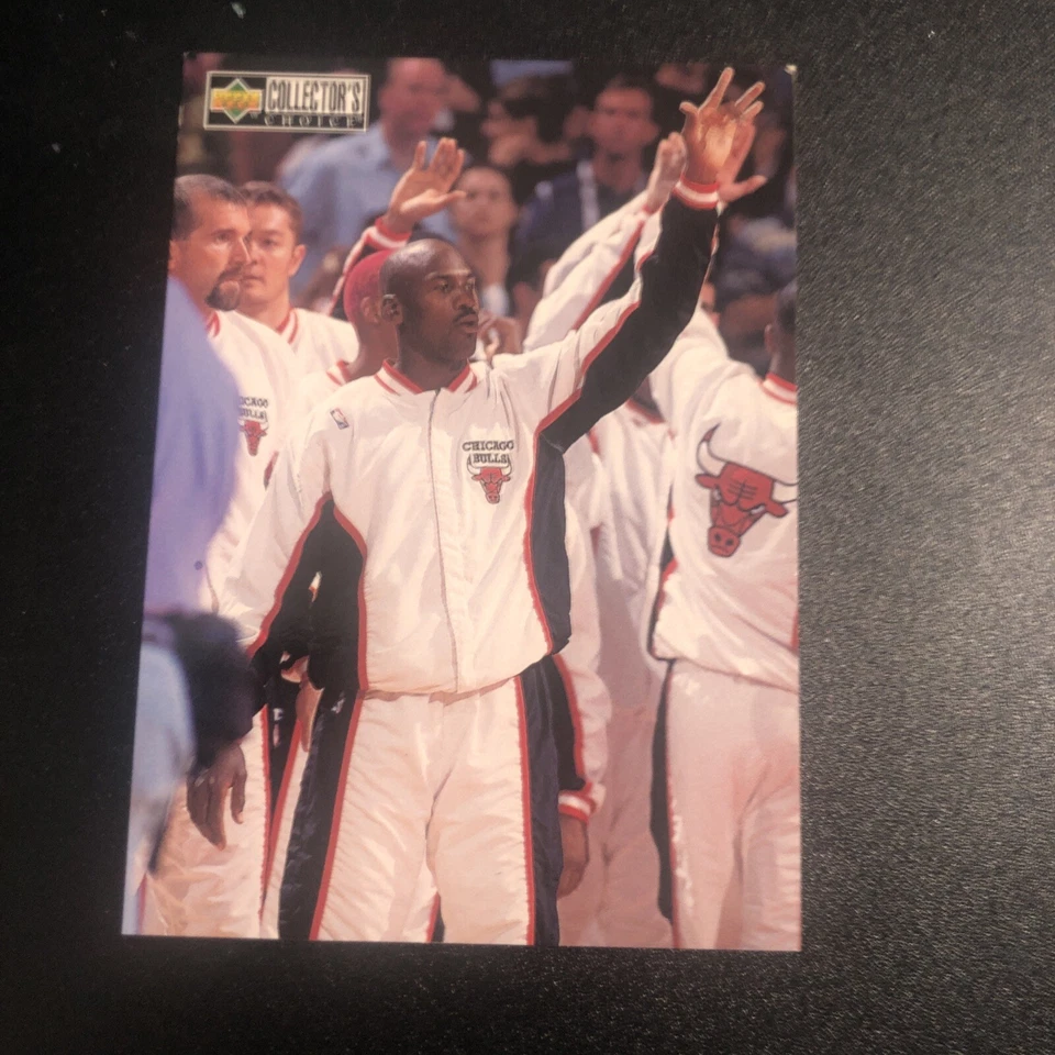 1997 Michael Jordan waves Good bye folks Upper Deck collectors choice Card#394 . - Image 1 of 1