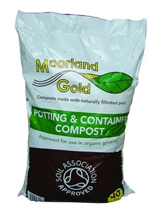 Moorland Gold Potting Container Compost Reclaimed Peat Soil Assoc Approved 40L