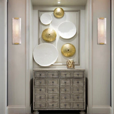 1 * Par Lámpara de Pared Tallada a Mano Aplique Rectangular de Alabastro G9 Luz Decoración del Hogar Foto 1 de 4