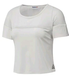 REEBOK T-SHIRT YOGA CARDIO FASHION WOMENS XL UK 20-22 CHALK WHITE NEW WITH TAGS - Picture 1 of 11