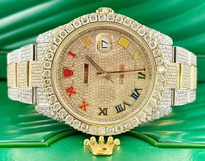 Rolex Herren Datejust 41mm Auster 18k Gelbgold & Stahl Vereist 20ct Diamant - Bild 1 von 8