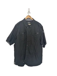 VTG Marc Ecko Cut & Sew Y2k Utility Camp Shirt Men 3X Black Button Grunge Logos - Picture 1 of 8