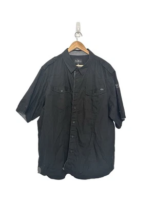 VTG Marc Ecko Cut & Sew Y2k Utility Camp Shirt Men 3X Black Button Grunge Logos - Image 1 of 4