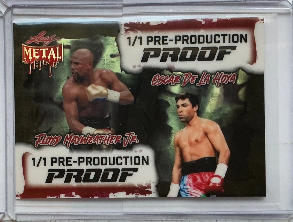 2025 Leaf Metal Halloween Oscar De La Hoya Mayweather Super Prismatic Proof 1/1 - Image 1 of 1