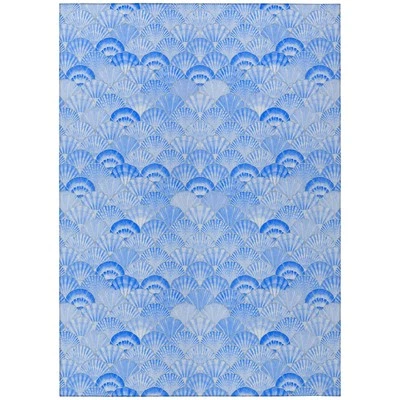 Surfside ASR32 Blue 1'8" x 2'6" Indoor Outdoor Rug, Easy Clean, Machine Washa... - Image 1 of 4