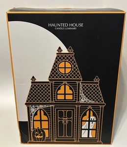 Bath & Body Works 2010 Slatkin Black Halloween Haunted House Candle Luminary NEW - Picture 1 of 5