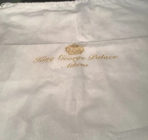 king George Palace Athens Logo Drawstring Laundry Bag 19 1/2 “ X 22.5” - Picture 1 of 4