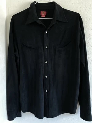 Vintage Guess Jeans Black Button Up Men’s sz L Polyester Long Sleeve Guess USA - Image 1 of 4